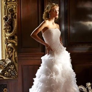 Ivory Strapless Organza Wedding Dress NWT